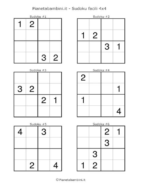 Sudoku Easy Printable 4x4
